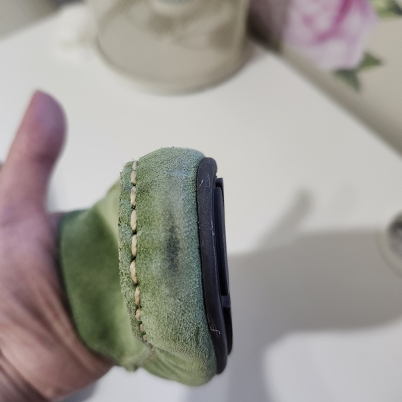 Talbots Green Leather Suede Slip-On Loafers Sz US 5.5 Comfort Career Y2K Preppy - Picture 11 of 11